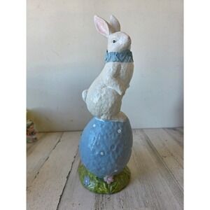 Vintage ceramic 18 inch Easter bunny egg rabbit statue figurine sculpture spring